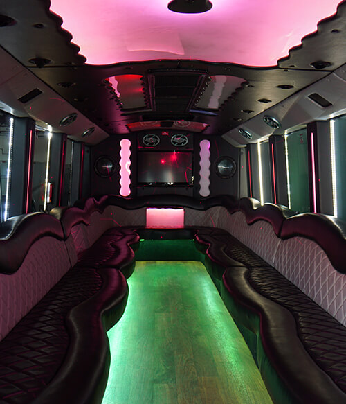 Virginia Beach party bus interior